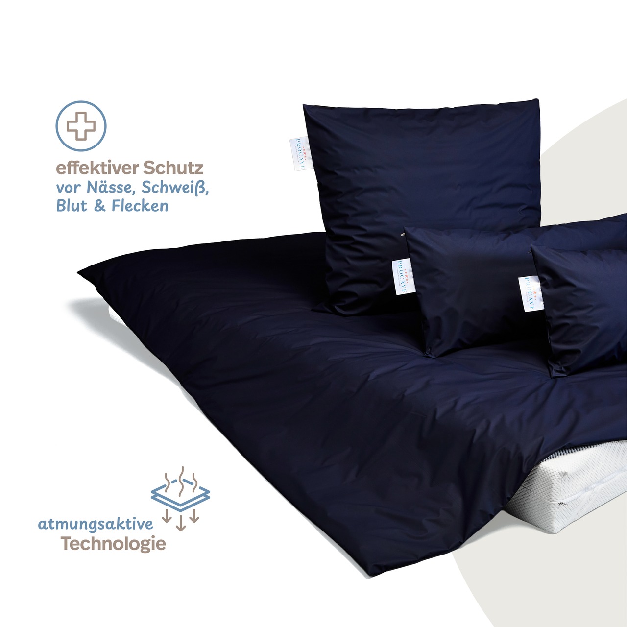 wasserdichter Kissenbezug abwischbar in dunkelblau