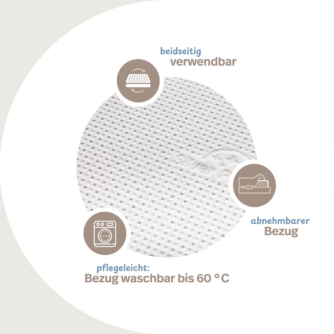 Bettkeil mit Bezug aus Silver Protect-Doppeltuch