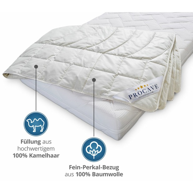 Kamelhaar Exquisit Qualitäts-Bettdecke für den Sommer