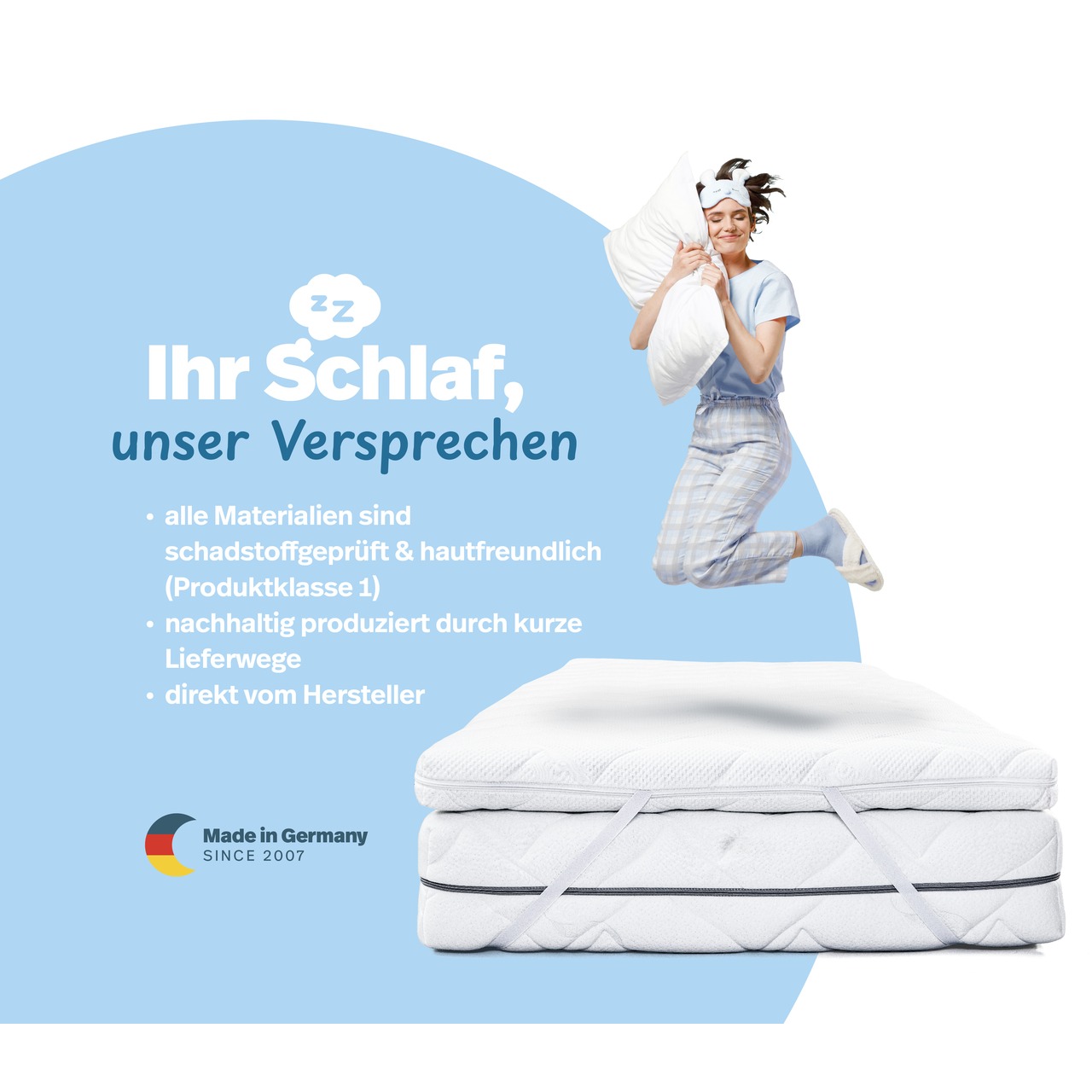 leichtes Wendeunterbett Frottee Baumwolle mit 4 Eckgummis