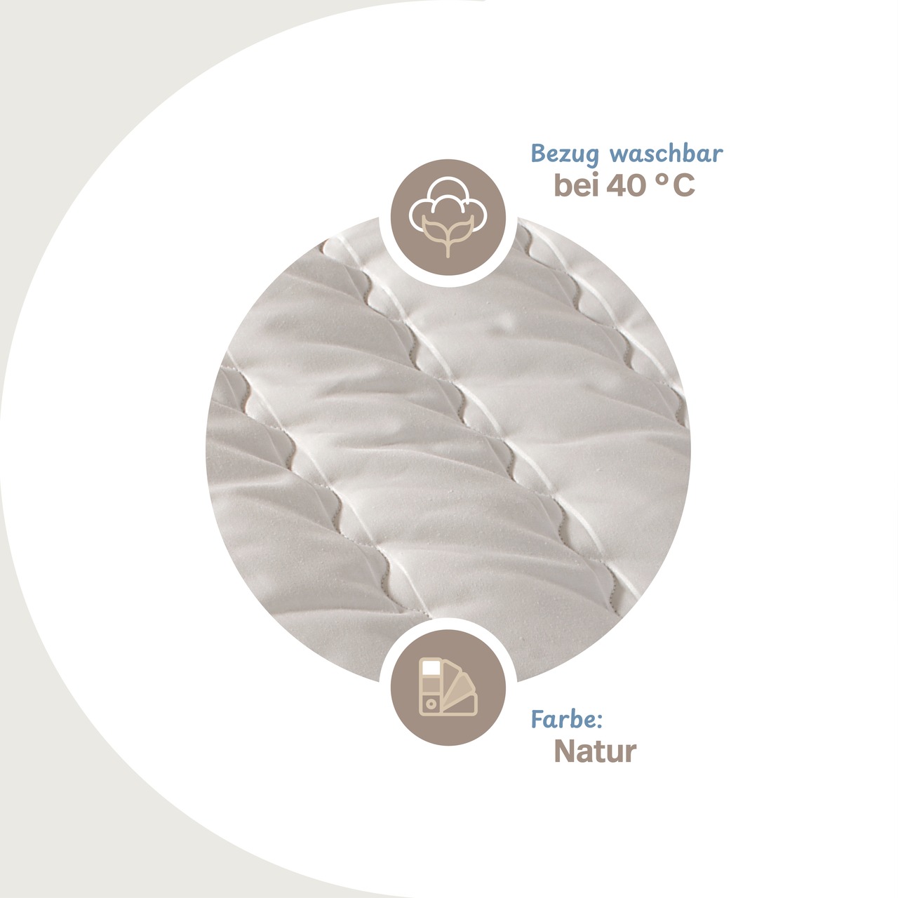 Dinkelkissen mit waschbarem Bezug aus Baumwolle