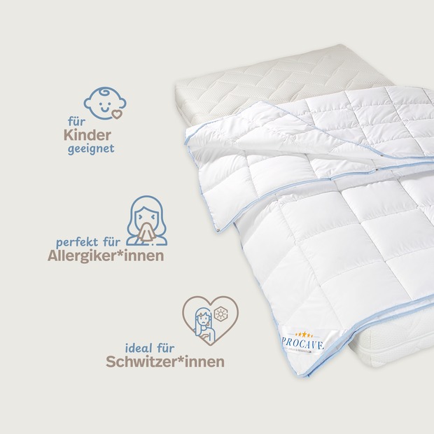 TopCool kochfeste Qualitäts-4-Jahreszeitendecke mit Druckknöpfen