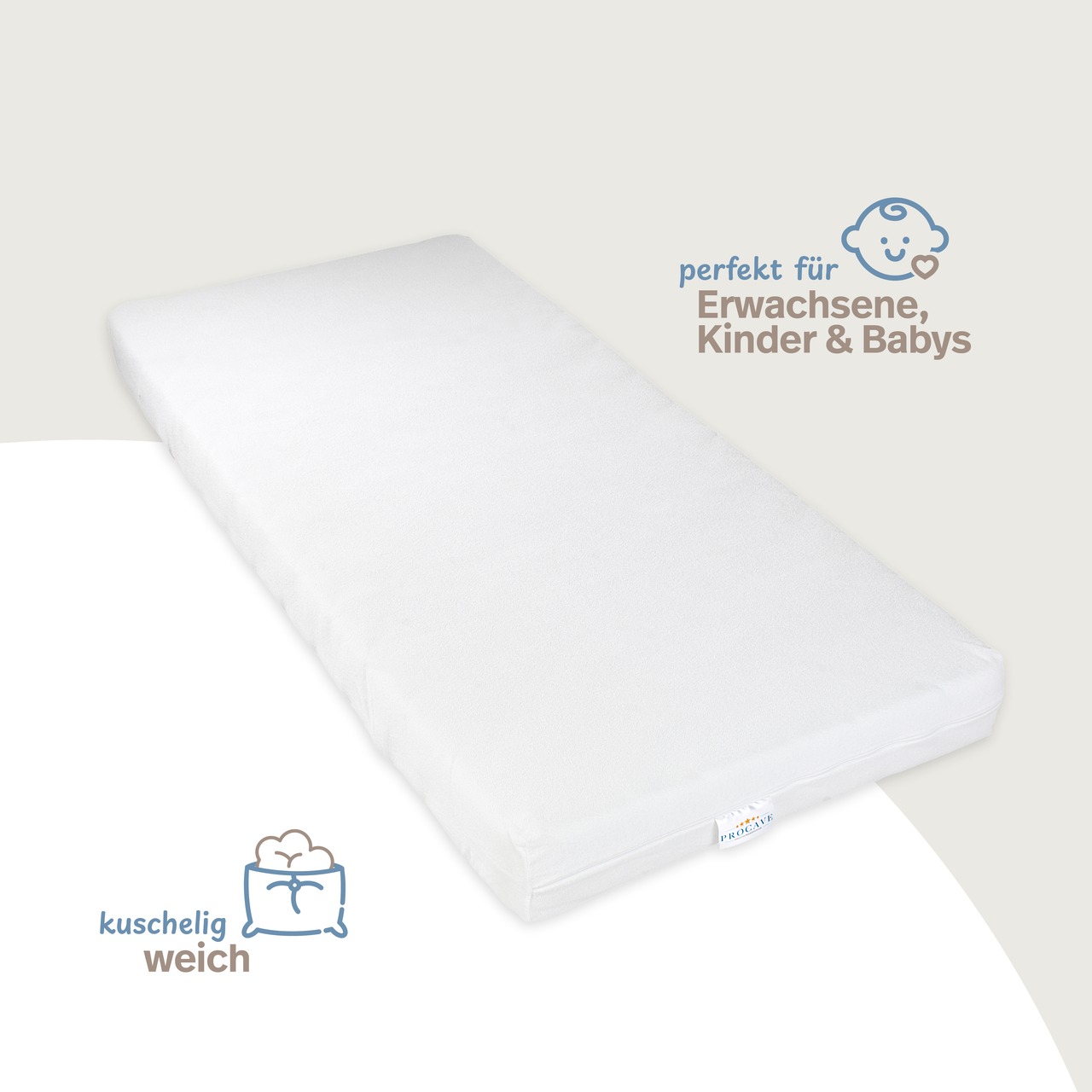 unversteppter Matratzenbezug Frottee-Stretch weiß