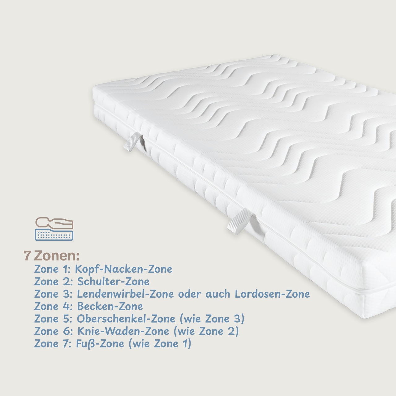 Kaltschaummatratze 7ZT mit Doppeltuchbezug