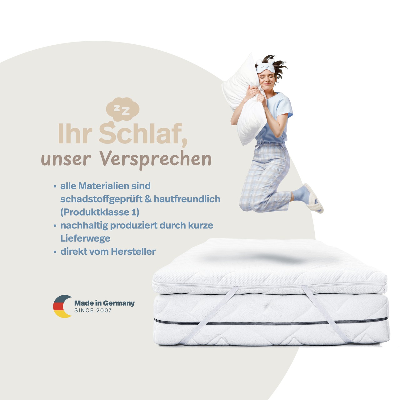 „GELI“ Würfelschnitt-Matratze mit profilierter Gelschaum-Auflage