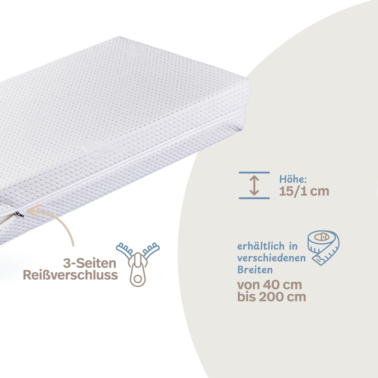 Bettkeil mit Bezug aus Silver Protect-Doppeltuch