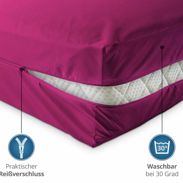 Unversteppter Matratzenbezug in Pink
