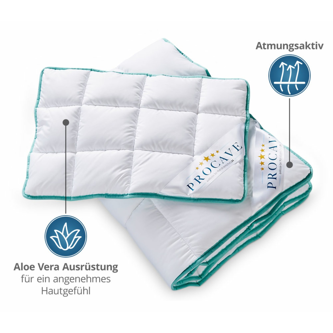 Kinderbetten-Set Aloe Vera mit Kissen 40x60cm und Steppbett 100x135cm