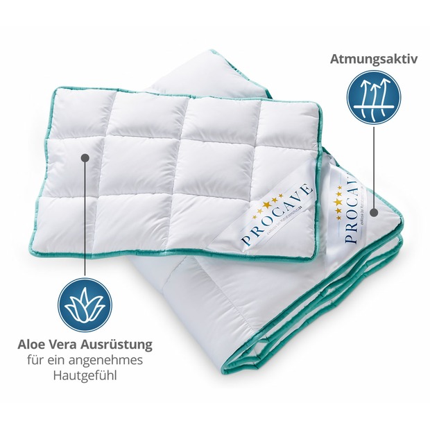 Kinderbetten-Set Aloe Vera mit Kissen 40x60cm und Steppbett 100x135cm