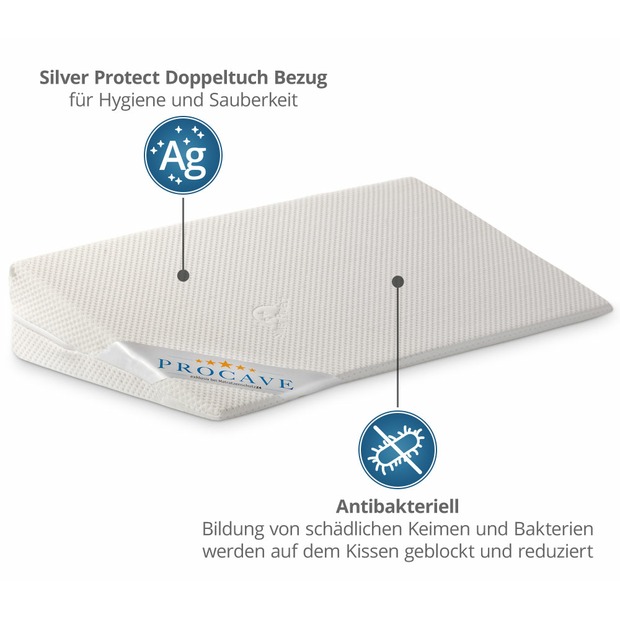 Bettkeil mit Bezug aus Silver Protect-Doppeltuch