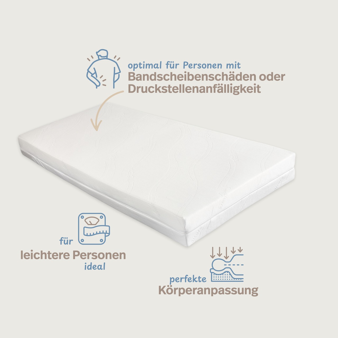 Luxusviscomatratze VT 3 mit Medicare-Bezug