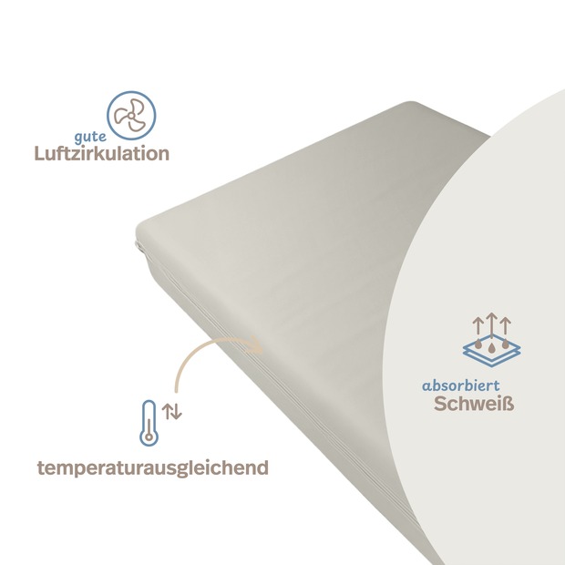 unversteppter Matratzenbezug grau
