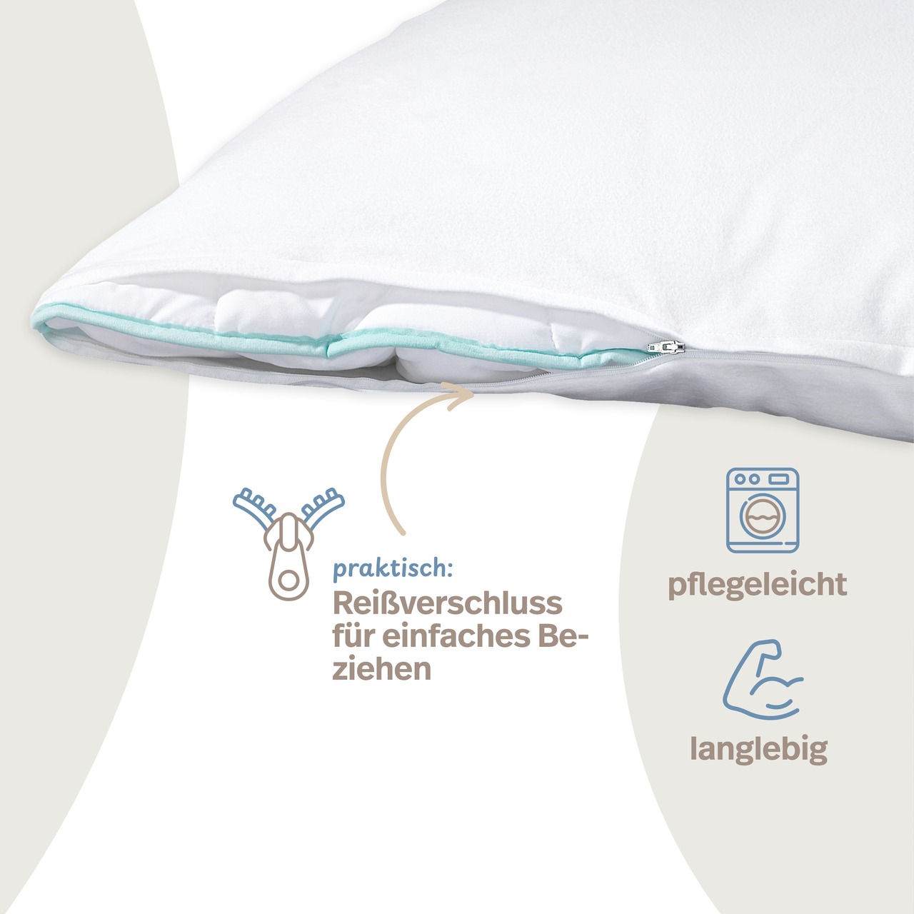 Feinflanell Schutzbezug für Kissen aus Baumwolle