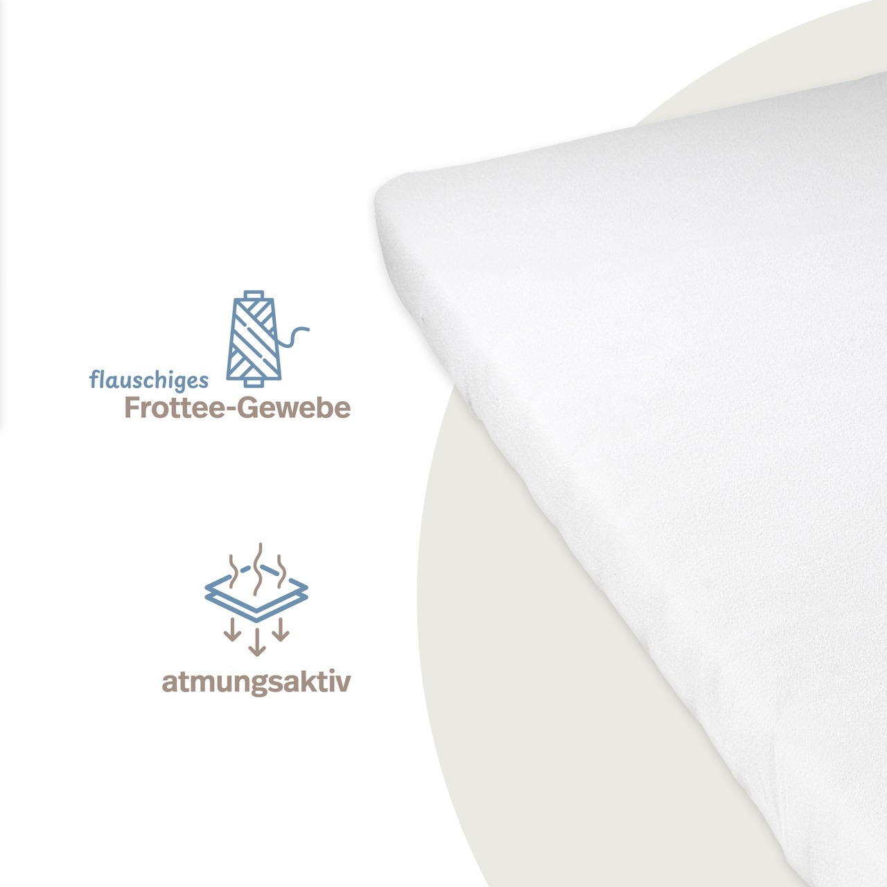 unversteppter Matratzenbezug Frottee-Stretch weiß
