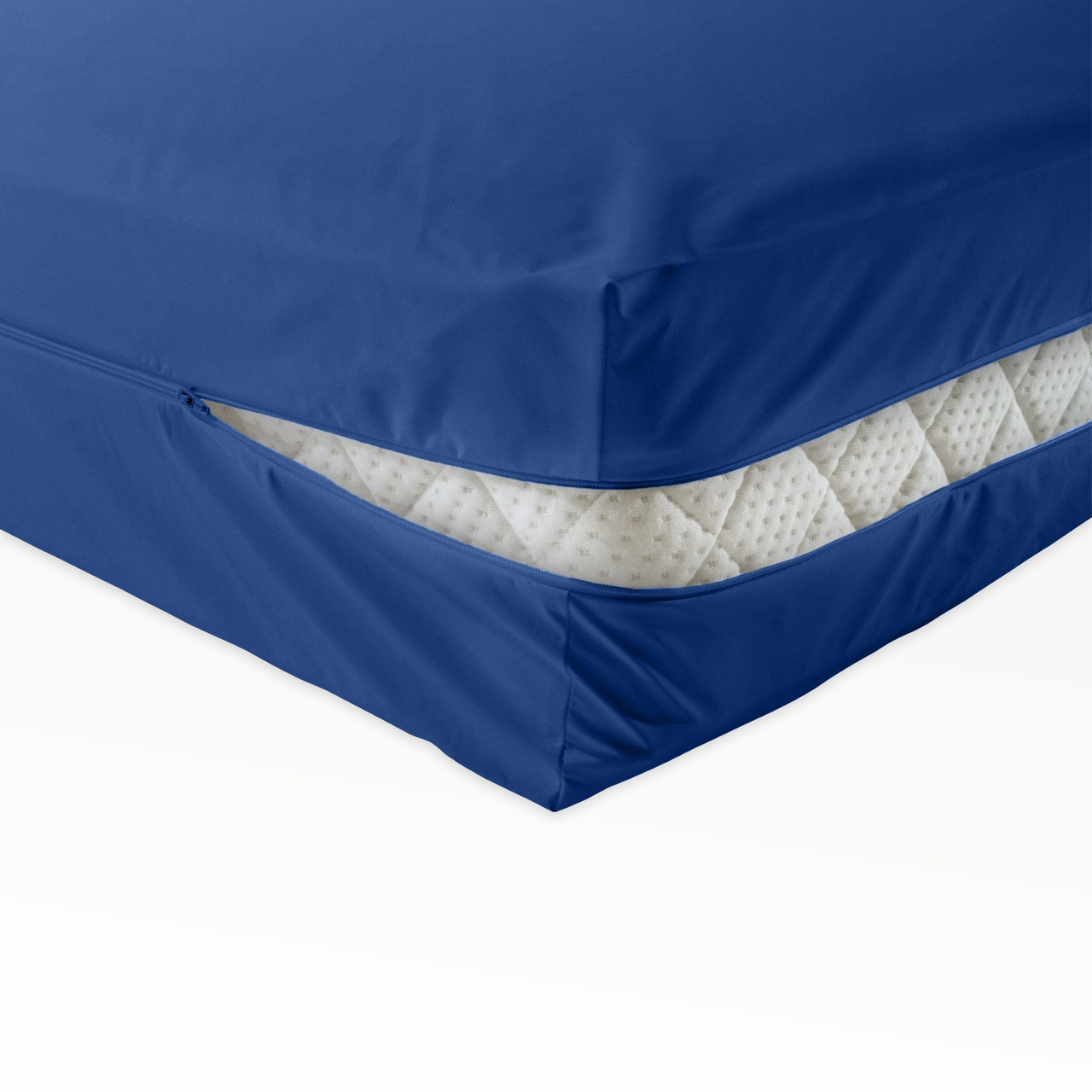unversteppter Matratzenbezug blau