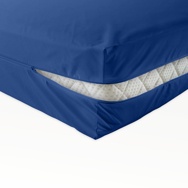 unversteppter Matratzenbezug blau