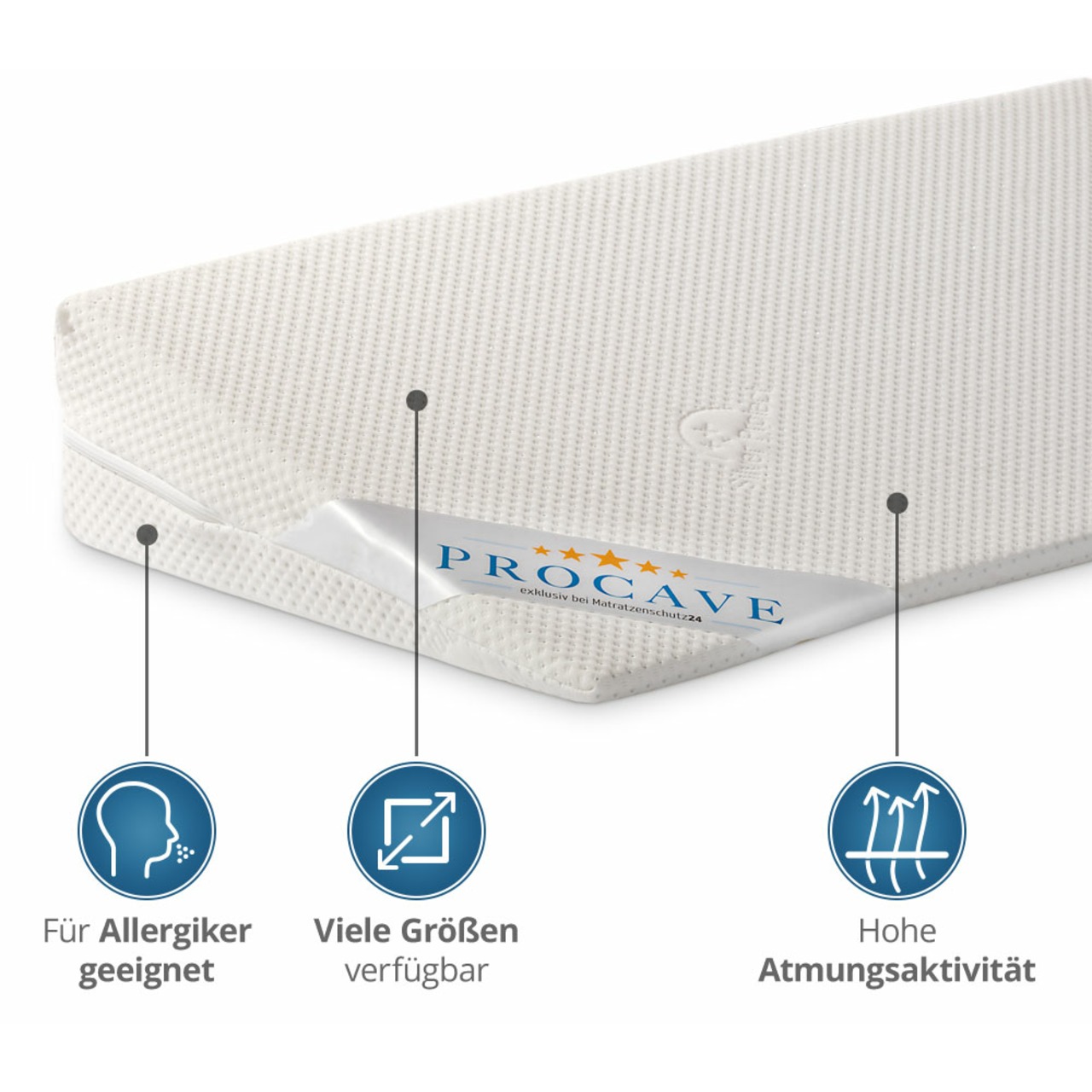 Bettkeil mit Bezug aus Silver Protect-Doppeltuch