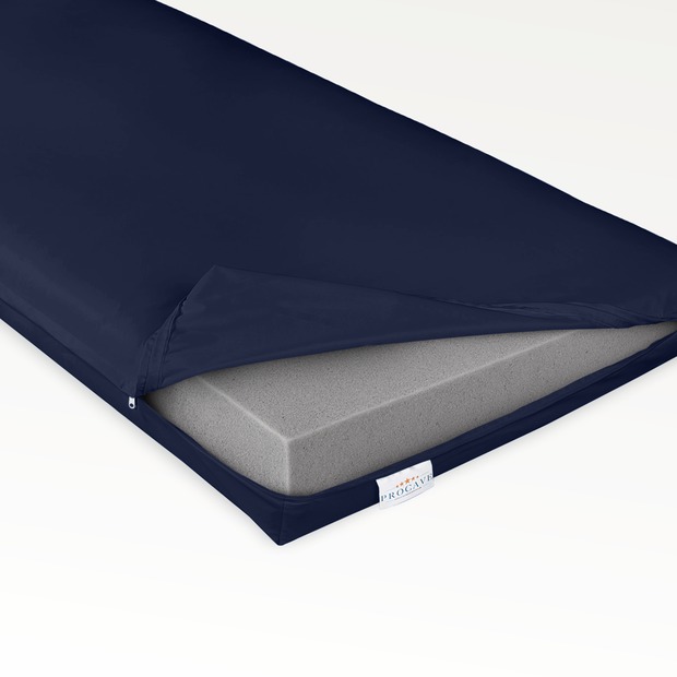 Pflegematratze mit Kaltschaumkern und wasserdichtem Bezug dunkelblau