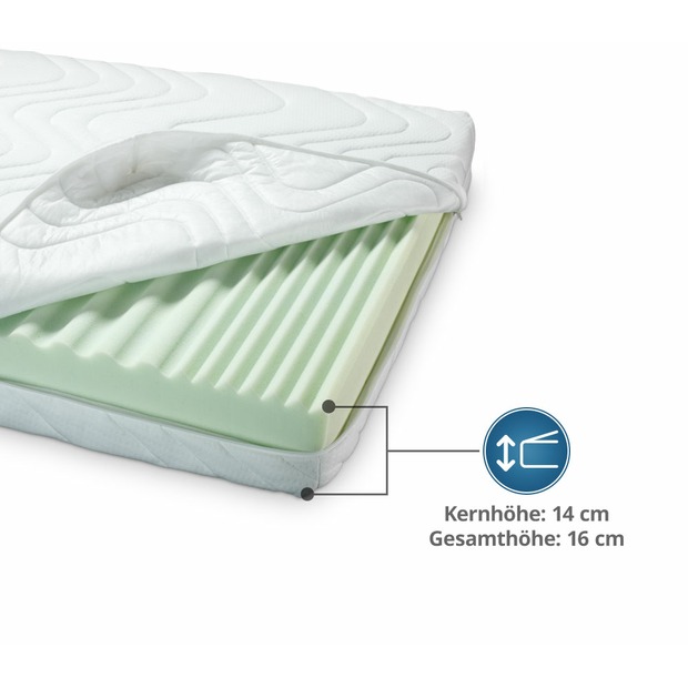 7 Zonen Kaltschaummatratze mit Reißverschluss