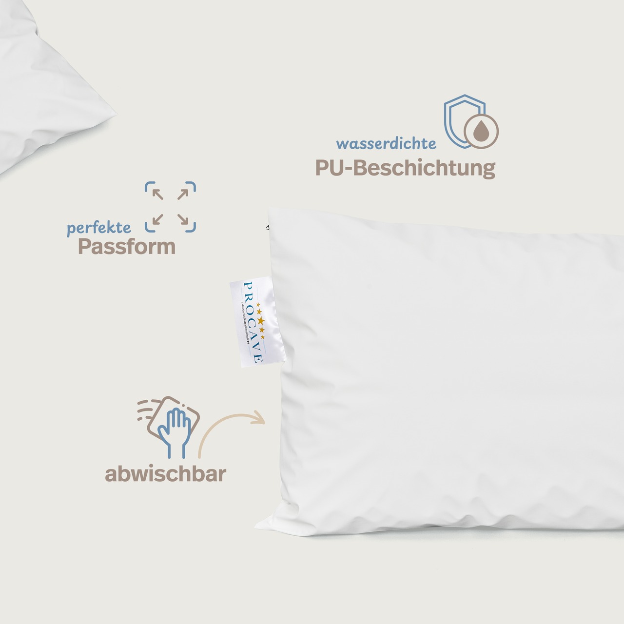 wasserdichter Kissenbezug abwischbar in weiß