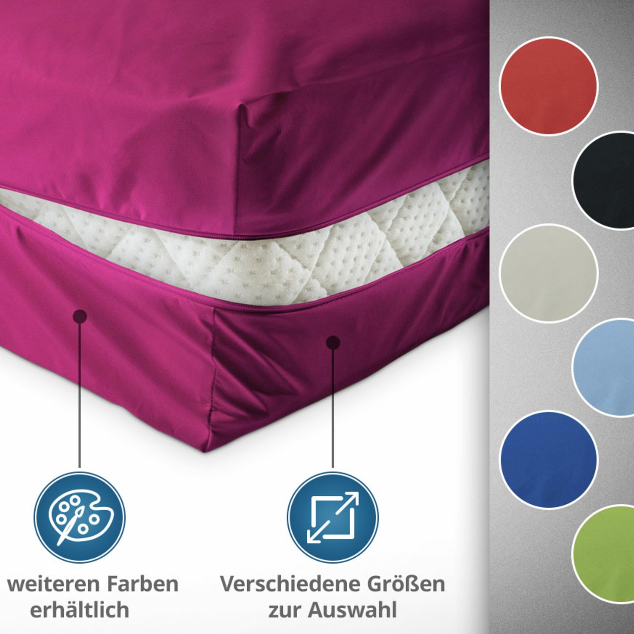 Unversteppter Matratzenbezug in Pink