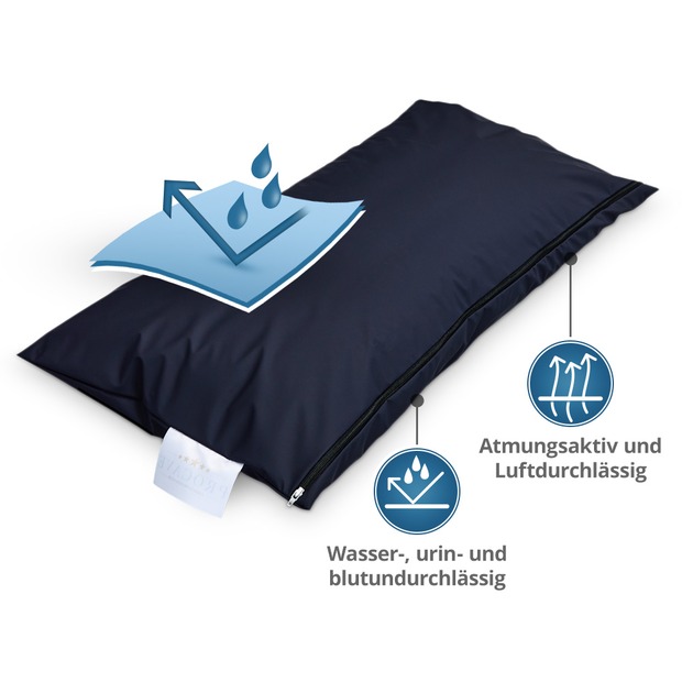 wasserdichter Kissenbezug abwischbar in dunkelblau