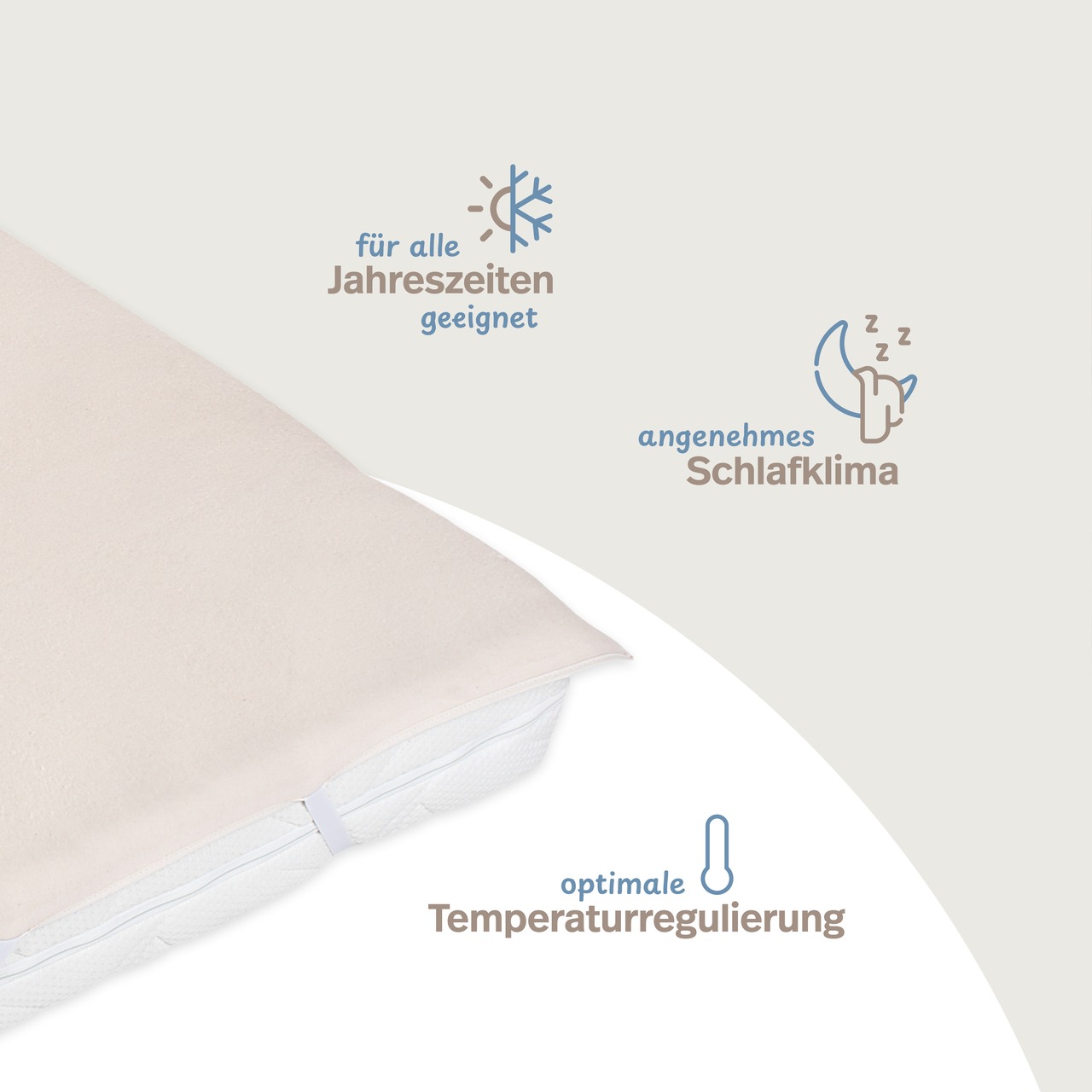 Matratzen-Auflage natur aus 100% Baumwolle