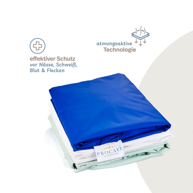 wasserdichtes Spannbettlaken abwischbar blau