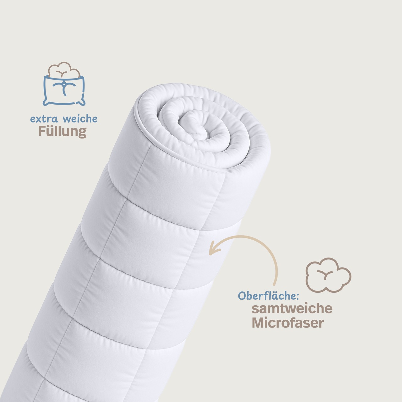 MICRO-COMFORT 4 Jahreszeiten Steppdecke mit Druckknöpfen