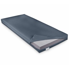 Pflegematratze mit Kaltschaumkern und wasserdichtem Bezug in Dunkelblau