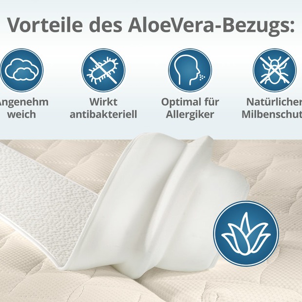 Matratzenkeil mit AloeVera-Bezug