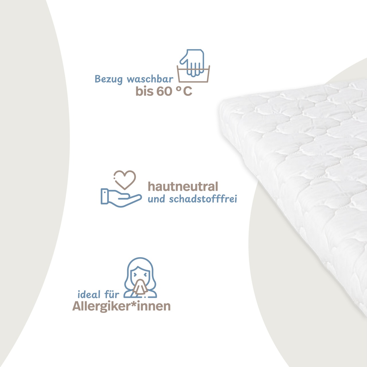 Kindermatratze mit verstepptem TopCool-Matratzenbezug