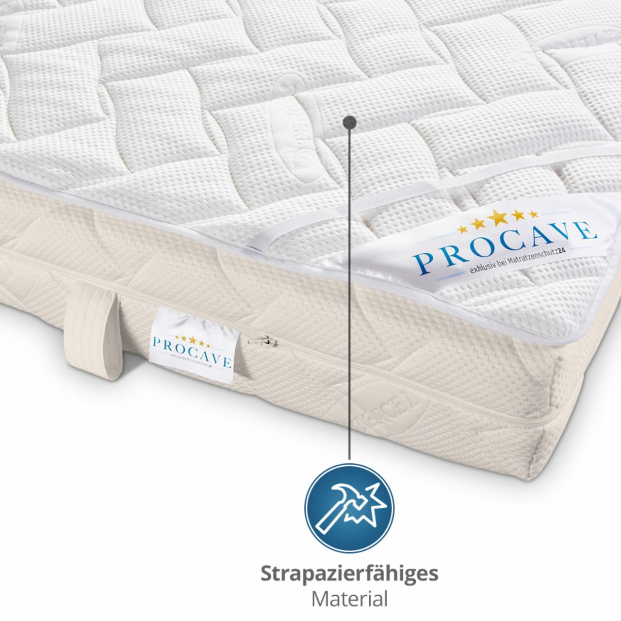 Matratzenauflage verstepptes Lyocell-Doppeltuch mit 4 Eckgummis