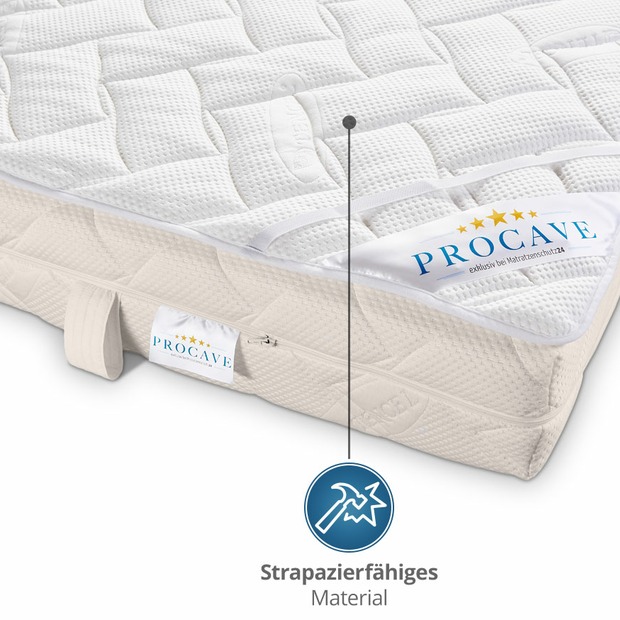 Matratzenauflage verstepptes Lyocell-Doppeltuch mit 4 Eckgummis