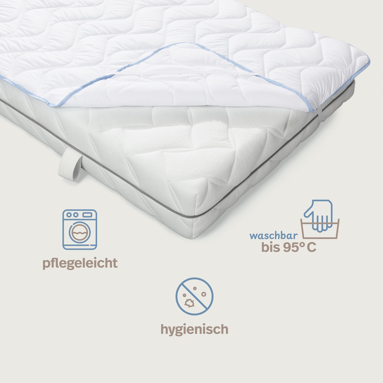 leichtes Unterbett TopCool mit 4 Eckgummis