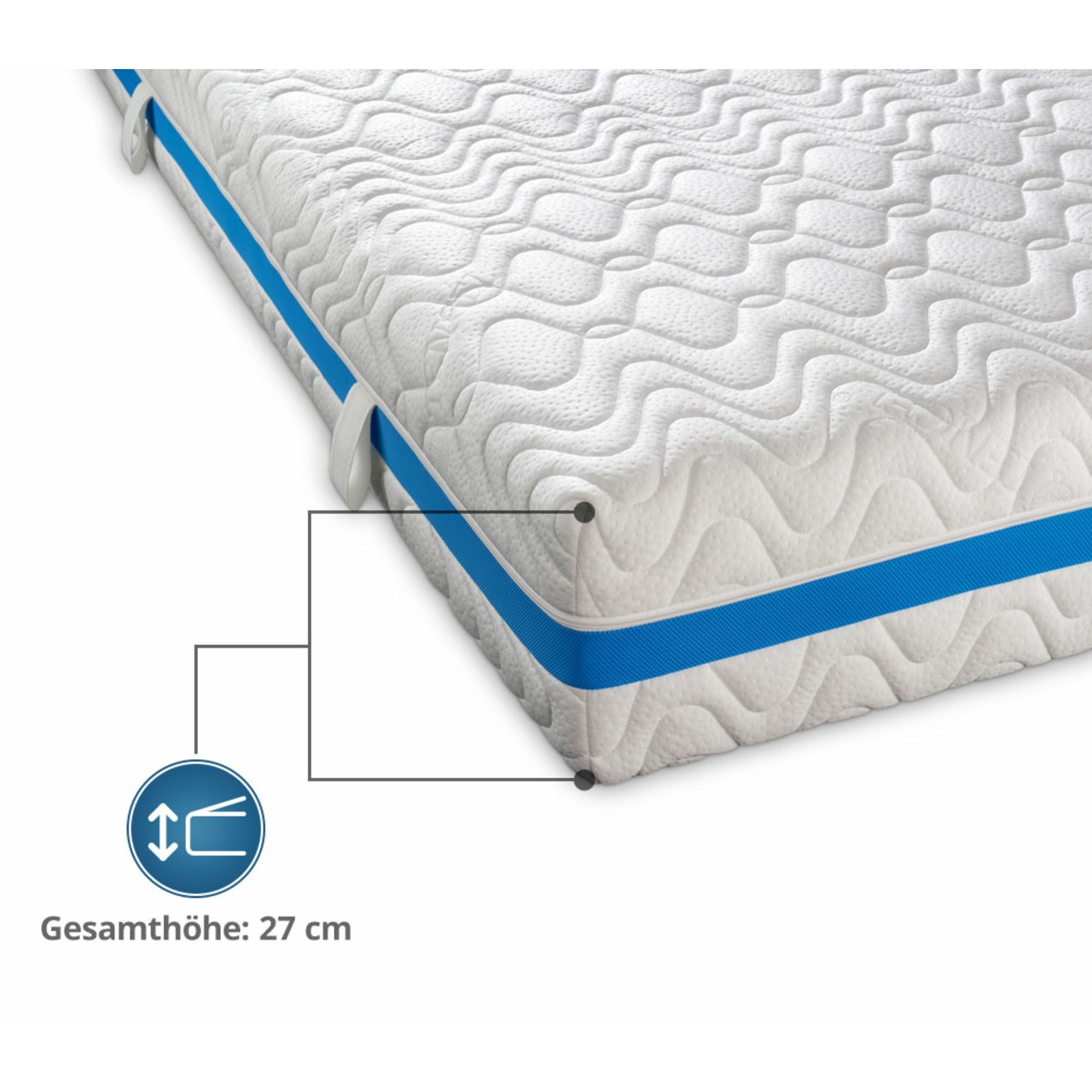„GELI“ Würfelschnitt-Matratze mit profilierter Gelschaum-Auflage