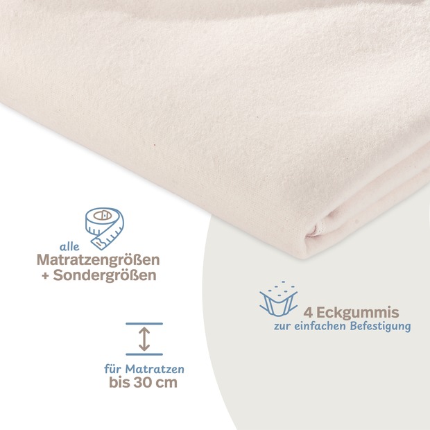 Matratzen-Auflage natur aus 100% Baumwolle