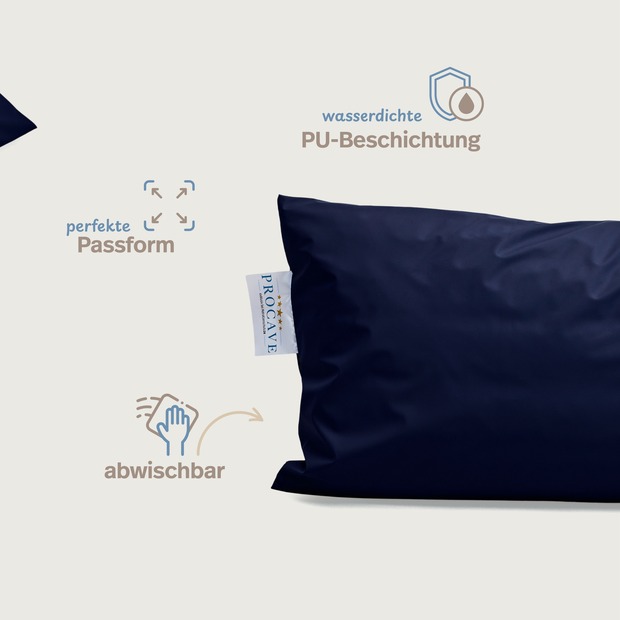 wasserdichter Kissenbezug abwischbar in dunkelblau