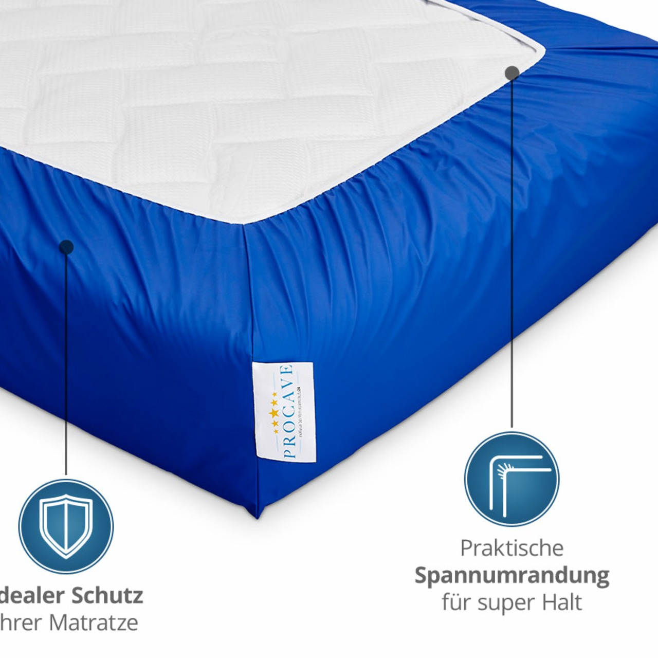 Inkontinenz Spannbettlaken in Blau - 100% wasserdicht