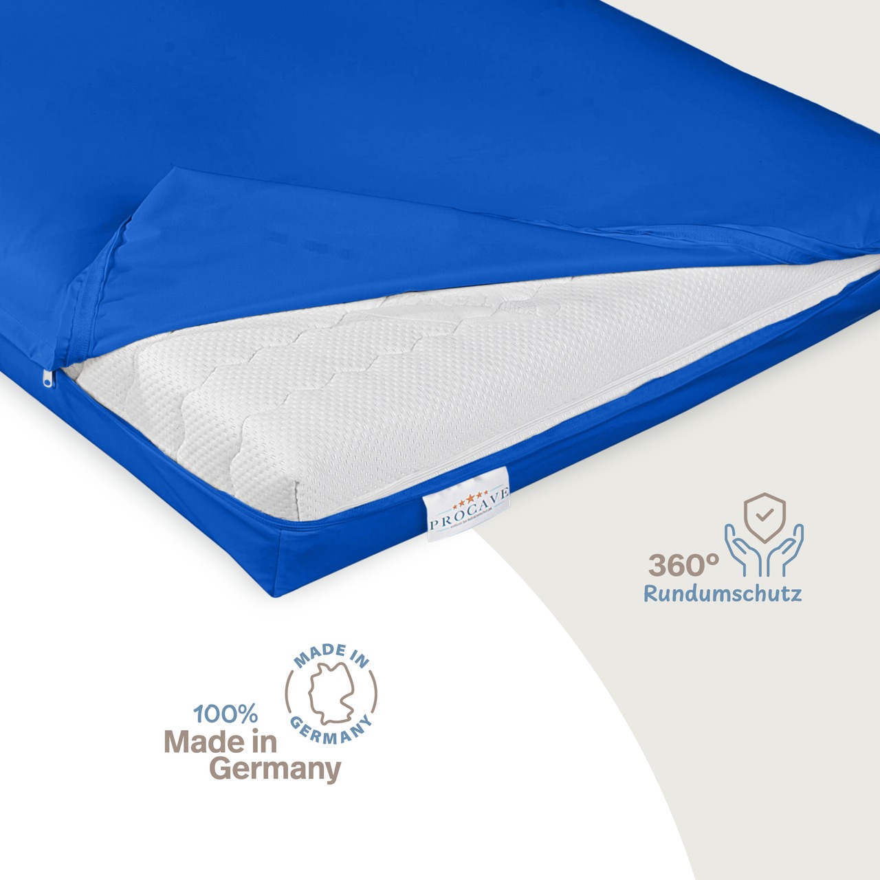 wasserdichter Matratzenbezug blau