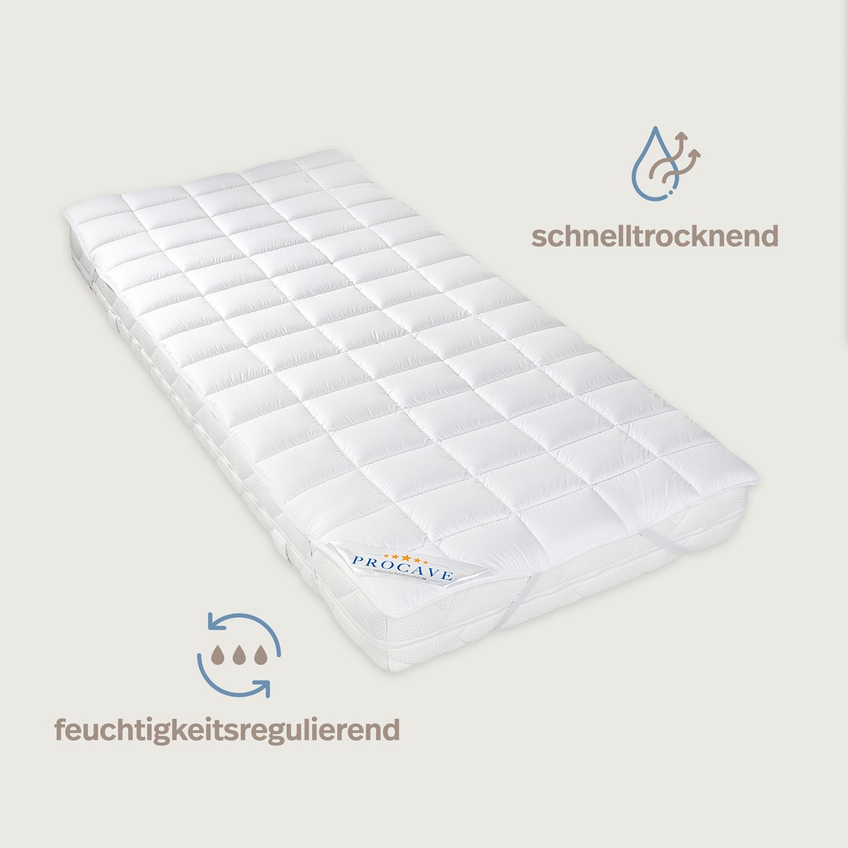 PROCAVE Matratzenschoner MICRO COMFORT &mdash; Icons feuchtigkeitsregulierend und schnelltrocknend, f&uuml;r ein angenehmes Schlafklima zu jeder Jahreszeit