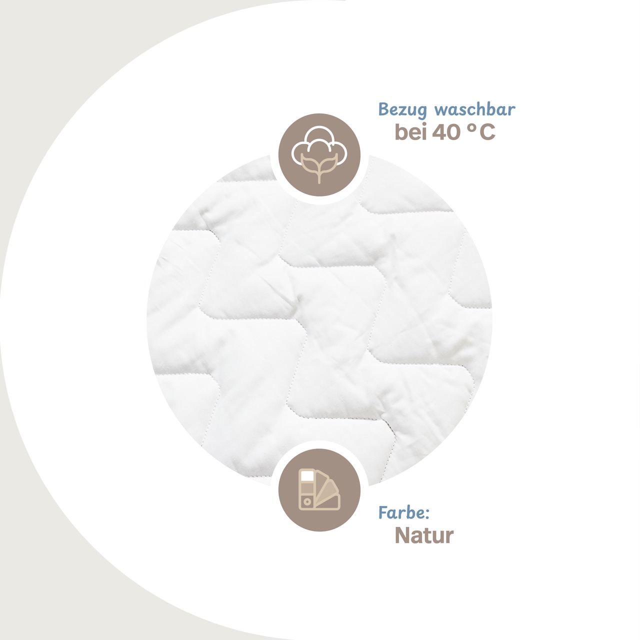 Hirsekissen mit waschbarem Bezug aus Baumwolle