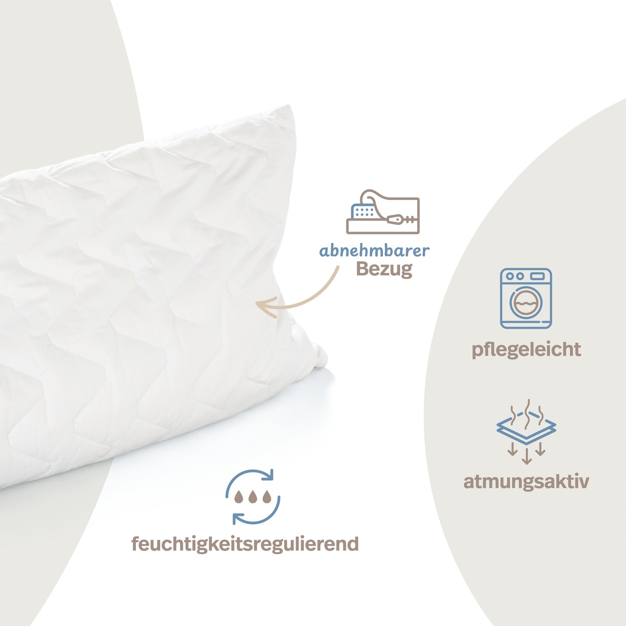 Hirsekissen mit waschbarem Bezug aus Baumwolle