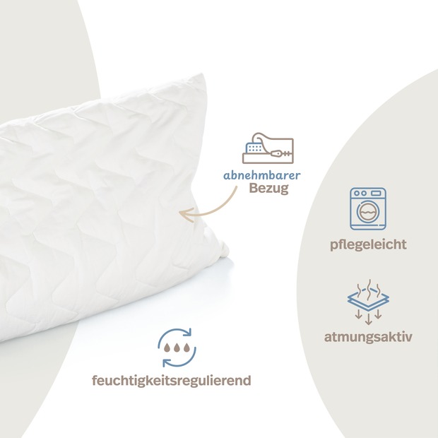 Hirsekissen mit waschbarem Bezug aus Baumwolle