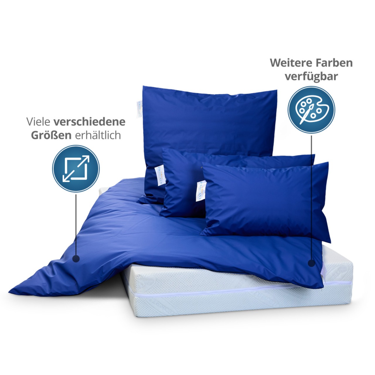 wasserdichter Inkontinenz Bettdeckenbezug abwischbar in blau